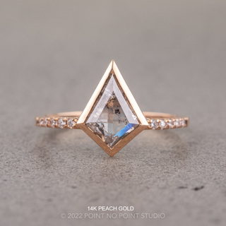 1.31 Carat Canadian Salt and Pepper Kite Diamond Engagement Ring, Bezel Jules Setting
