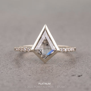 1.31 Carat Canadian Salt and Pepper Kite Diamond Engagement Ring, Bezel Jules Setting