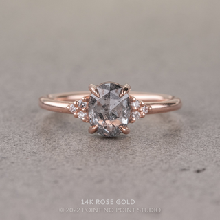 1.31 Carat Canadian Salt and Pepper Oval Diamond Engagement Ring, Quinn Setting