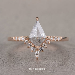 1.30 Carat Candian Salt and Pepper Kite Diamond Engagement Ring, Avaline Setting