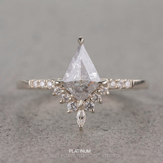 1.30 Carat Candian Salt and Pepper Kite Diamond Engagement Ring, Avaline Setting