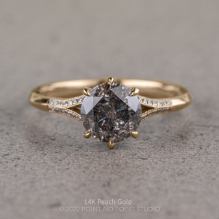 2.10 Carat Salt and Pepper Diamond Engagement Ring, Mackenzie Setting