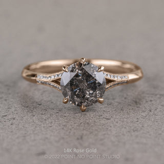 2.10 Carat Salt and Pepper Diamond Engagement Ring, Mackenzie Setting