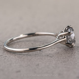1.16 Carat Salt and Pepper Round Diamond Engagement Ring, Madeline Setting, Platinum