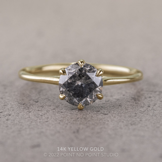 1.41 Carat Salt and Pepper Round Diamond Engagement Ring, Madeline Setting