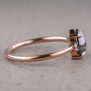 1.32 Carat Salt and Pepper Pear Diamond Engagement Ring, Zoe Setting, 14K Rose Gold