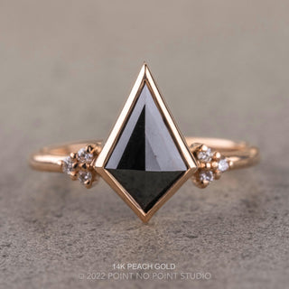 1.38 Carat Black Kite Diamond Engagement Ring, Bezel Quinn Setting