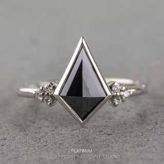 1.38 Carat Black Kite Diamond Engagement Ring, Bezel Quinn Setting