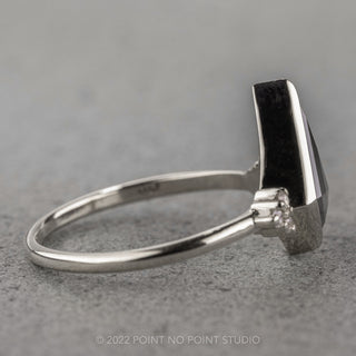 1.60 Carat Black Kite Diamond Engagement Ring, Bezel Quinn Setting, Platinum