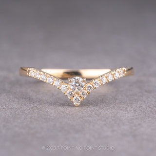 White Diamond Wedding Ring, Adorn Vivian Setting, 14k Yellow Gold