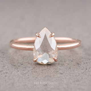 1.34 Carat Icy White Pear Diamond Engagement Ring, Jane Setting