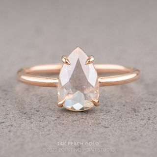 1.34 Carat Icy White Pear Diamond Engagement Ring, Jane Setting