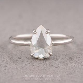 1.34 Carat Icy White Pear Diamond Engagement Ring, Jane Setting