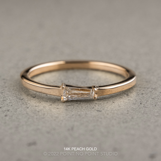 .13 Carat White Tapered Baguette Diamond Ring, June Setting