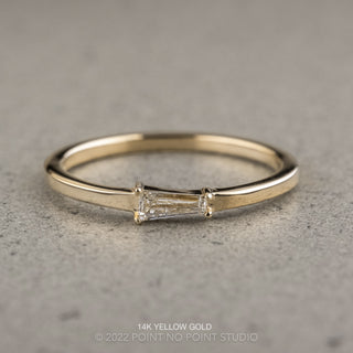 .13 Carat White Tapered Baguette Diamond Ring, June Setting