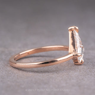 1.15 Carat Clear Kite Diamond Engagement Ring, Jane Setting, 14K Rose Gold