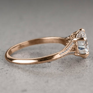 1.58 Carat Moissanite Engagement Ring, Mackenzie Setting, 14k Rose Gold