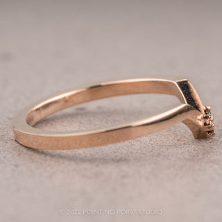 Triple Black Diamond Wedding Band, Quinn Setting, 14K Rose Gold