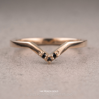 Quinn Wedding Ring, 3 Black Diamond, Square Band