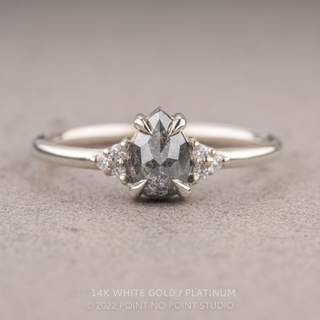 .85 Carat Black Pear Diamond Engagement Ring, Quinn Setting