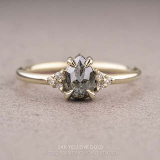 .85 Carat Black Pear Diamond Engagement Ring, Quinn Setting
