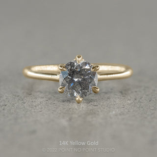1.29 Carat Salt and Pepper Round Diamond Engagement Ring, Madeline Setting