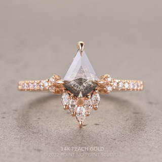 .91 Carat Salt and Pepper Kite Diamond Engagement Ring, Camila Setting