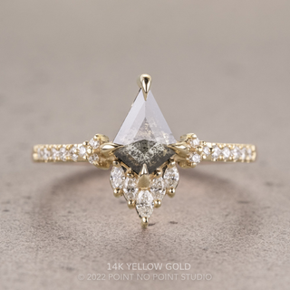 .91 Carat Salt and Pepper Kite Diamond Engagement Ring, Camila Setting