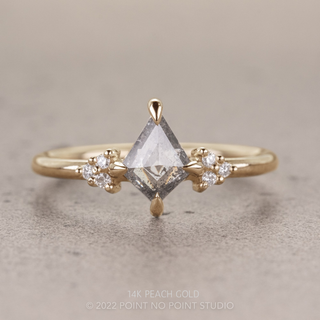.58 Carat Salt and Pepper Kite Diamond Engagement Ring, Quinn Setting