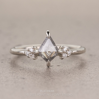 .58 Carat Salt and Pepper Kite Diamond Engagement Ring, Quinn Setting