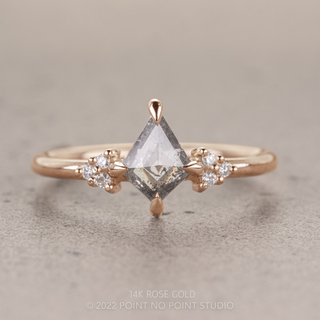.58 Carat Salt and Pepper Kite Diamond Engagement Ring, Quinn Setting