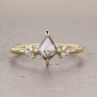 .58 Carat Salt and Pepper Kite Diamond Engagement Ring, Quinn Setting