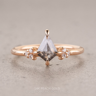 .67 Carat Salt and Pepper Kite Diamond Engagement Ring, Quinn Setting