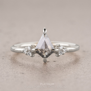 .67 Carat Salt and Pepper Kite Diamond Engagement Ring, Quinn Setting