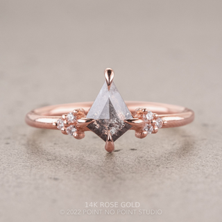 .67 Carat Salt and Pepper Kite Diamond Engagement Ring, Quinn Setting
