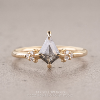 .67 Carat Salt and Pepper Kite Diamond Engagement Ring, Quinn Setting