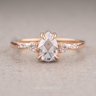 1.15 Carat Salt and Pepper Pear Diamond Engagement Ring, Eliza Setting