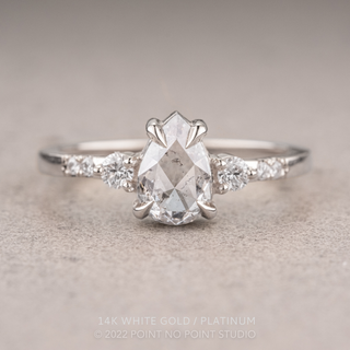 1.15 Carat Salt and Pepper Pear Diamond Engagement Ring, Eliza Setting