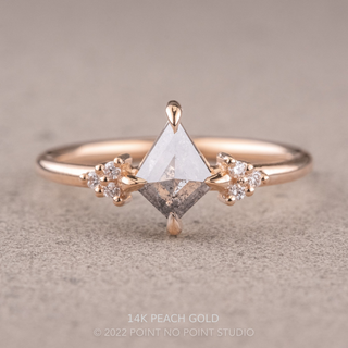 .99 Carat Salt and Pepper Kite Diamond Engagement Ring, Quinn Setting