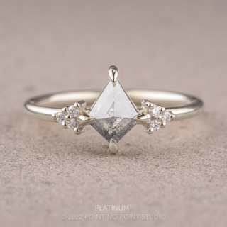 .99 Carat Salt and Pepper Kite Diamond Engagement Ring, Quinn Setting