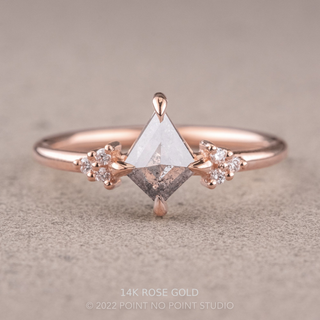 .99 Carat Salt and Pepper Kite Diamond Engagement Ring, Quinn Setting