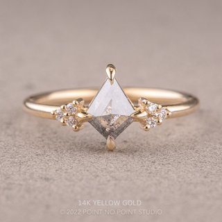 .99 Carat Salt and Pepper Kite Diamond Engagement Ring, Quinn Setting