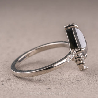 1.20 Carat Salt and Pepper Kite Diamond Engagement Ring, Avaline Setting, Platinum