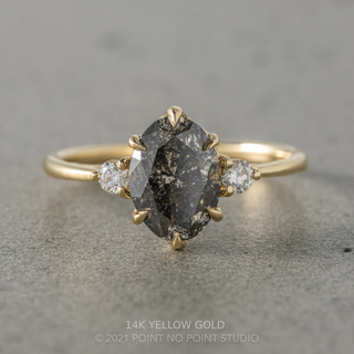 2.65 Carat Salt and Pepper Oval Diamond Engagement Ring, Madison Setting