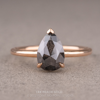 1.26 Carat Black Pear Diamond Engagement Ring, Charlize Setting