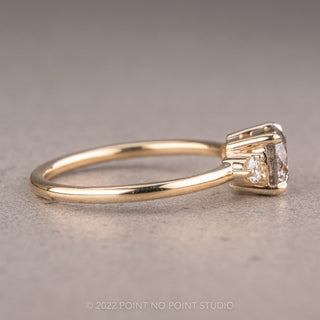 1.16 Carat Salt and Pepper Round Diamond Engagement Ring, Zoe Setting, 14K Yellow Gold