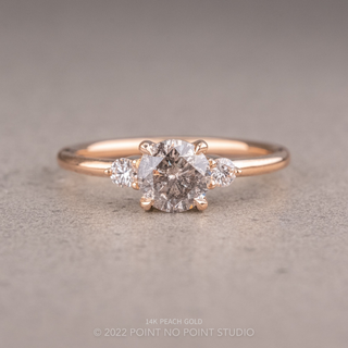 1.15 Carat Salt and Pepper Round Diamond Engagement Ring, Zoe Setting