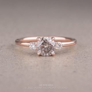 1.15 Carat Salt and Pepper Round Diamond Engagement Ring, Zoe Setting