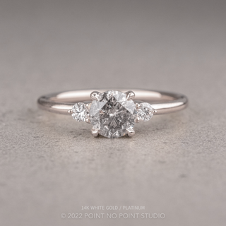 1.15 Carat Salt and Pepper Round Diamond Engagement Ring, Zoe Setting