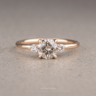 1.13 Carat Salt and Pepper Round Diamond Engagement Ring, Zoe Setting